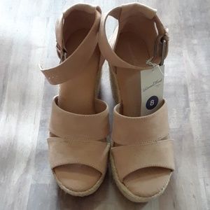 Caroline Microsuede Ankle strap Espadrille Wedge